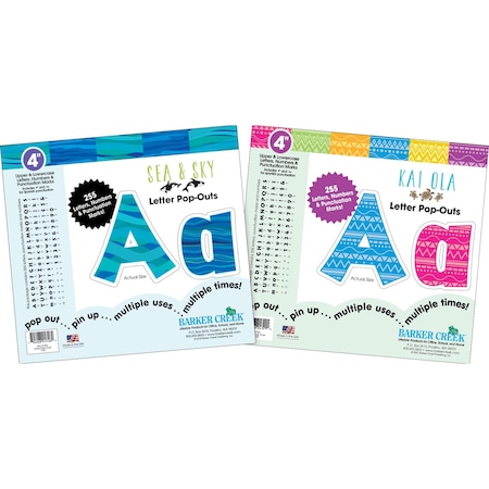 Barker Creek Kai Ola and Sea & Sky 4" Letter Pop-Out Set (2 Designs), 510/Set 4130